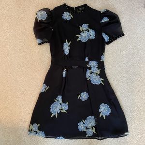 Topshop black floral dress